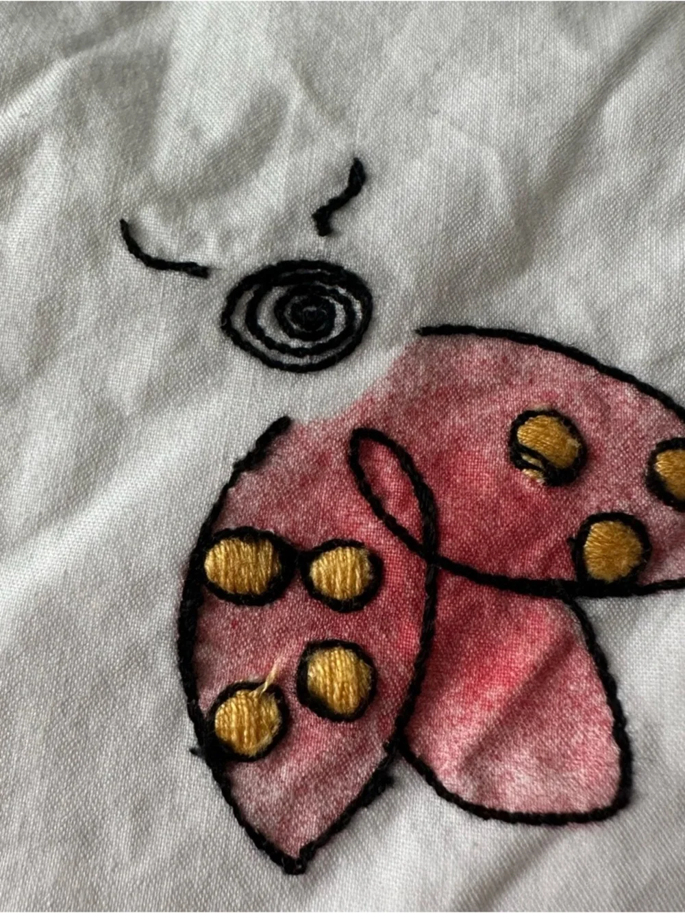 Pottery Barn 100% Cotton King Duvet Cover Embroidered Bugs Print